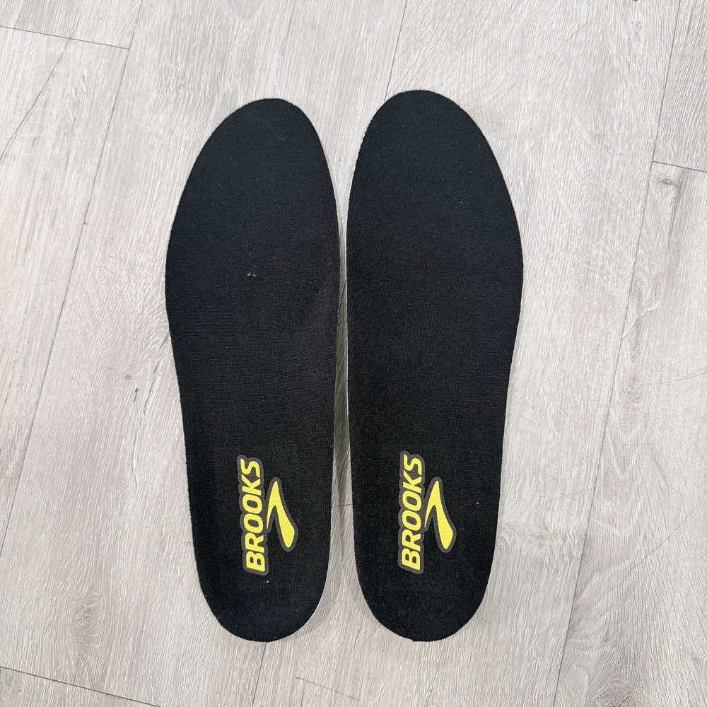Brooks Size 10 Replacement Insoles Shoe Inserts Black Yellow Cushioned Foam Pair